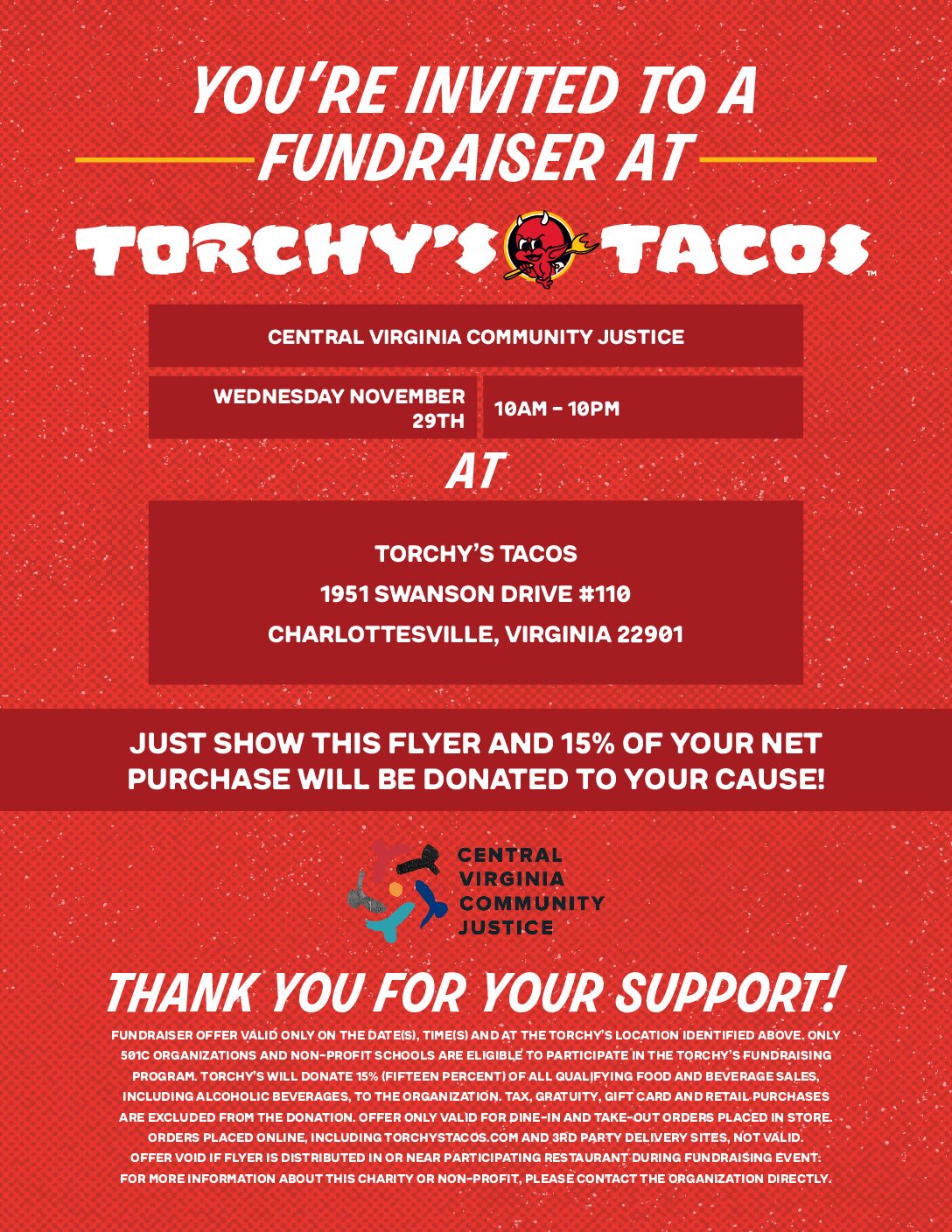 Support CVCJ by eating tacos!